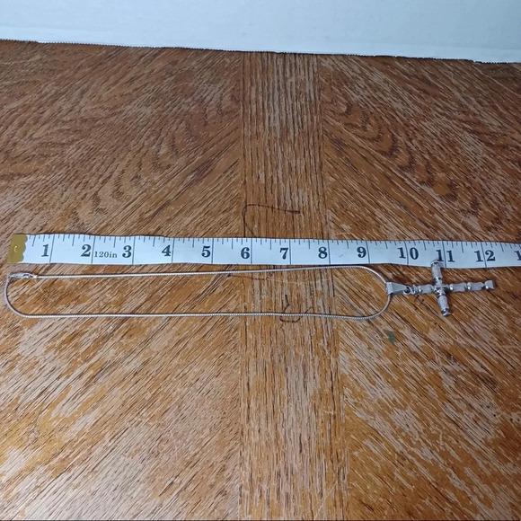 Sterling Silver 925 Mexico Cross Pendant Necklace Heavy - Picture 3 of 9